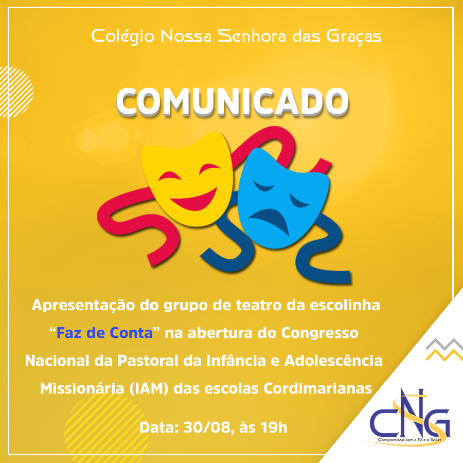 Apresentação do  grupo de teatro da escolinha “Faz de Conta” na  abertura do Congresso da Infância e Adolescência Missionária (30/08/2019)