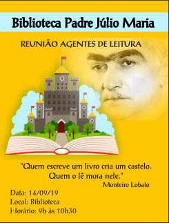 Convite - Reunião Agentes de Leitura (2º ao 5º ano-EF) - 14/09/2019