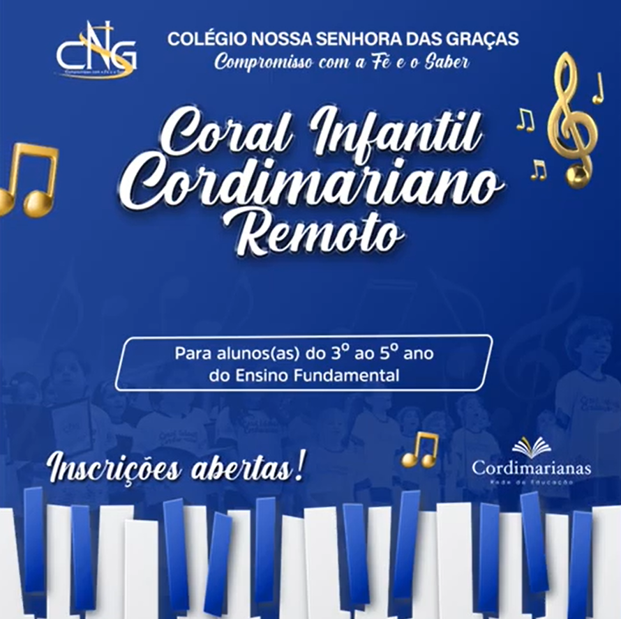 Coral Infantil Cordimariano Remoto - Inscrições abertas