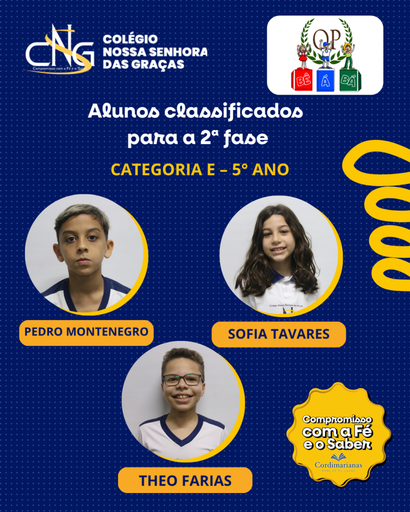 Classificados para a 2ª fase da OP BÊ-A-BÁ!